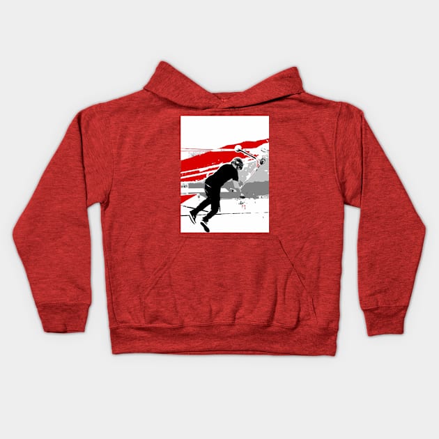 Spinning the Deck - Scooter Stunt Kids Hoodie by Highseller